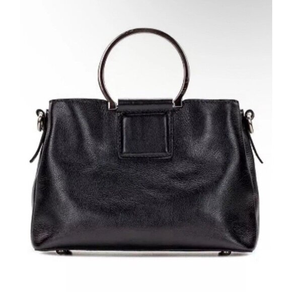 Patricia Nash Empoli Black Leather Classic Shape Satchel NWT (Missing Strap) - Picture 2 of 5